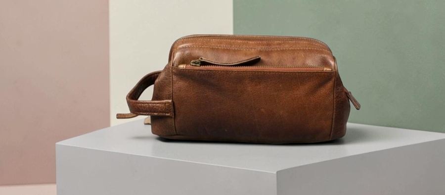 Navy leather messenger bags