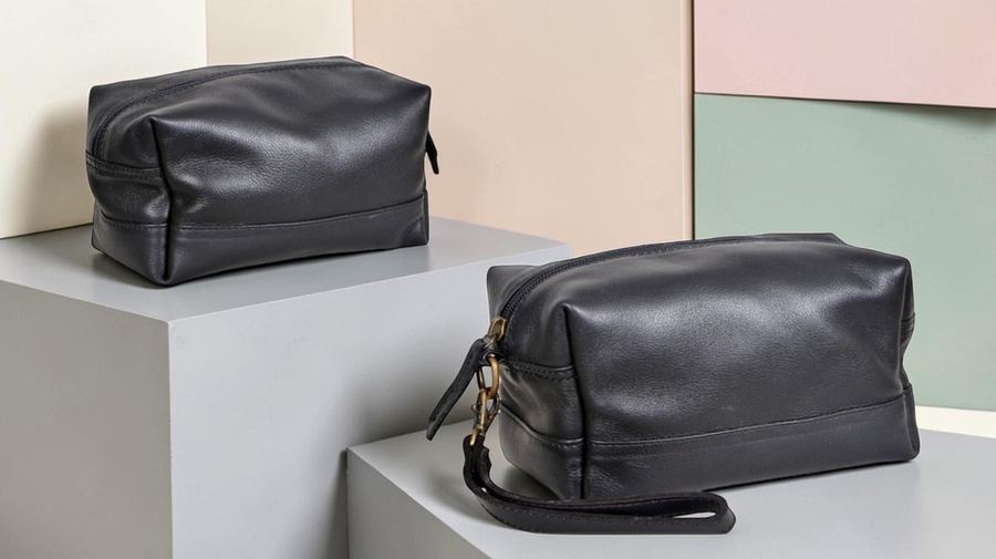 Tan leather crossbody bag with pockets