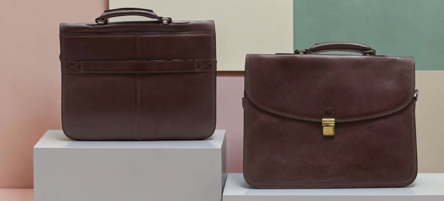 Grey leather messenger bags