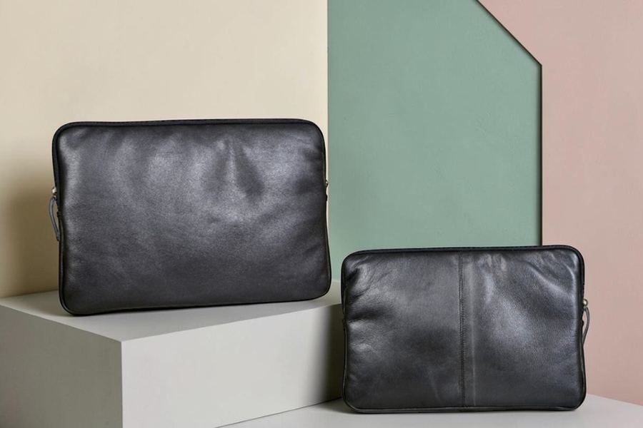 Tan leather briefcases from Aurish Store