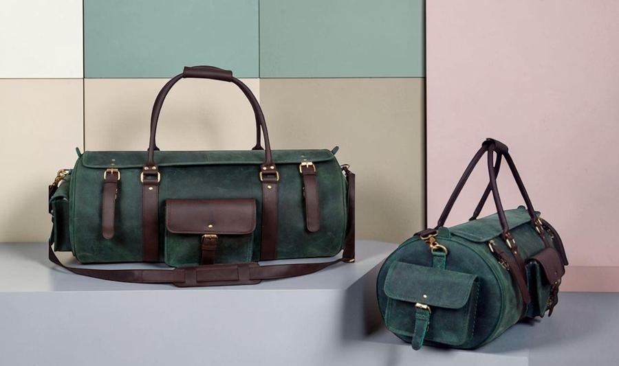 Olive canvas duffel bag